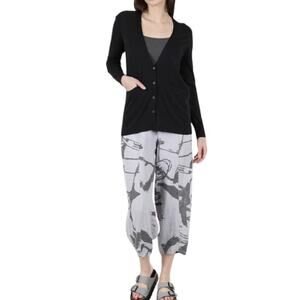 Splendid Boyfriend Cardigan Sweater Women M Roll Tab Long Sleeves Modal Black